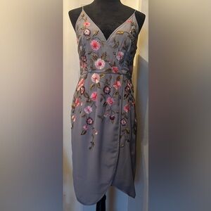 NWT Gianni Bini Beaded/Sequined Flower Embellished Slip-Style Dress